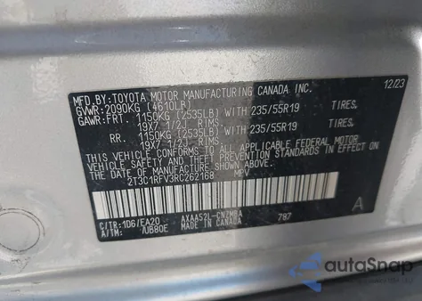 2024 Toyota Rav4 Xle Premium z USA, uszkodzony, nr VIN 2T3C1RFV3RC262168